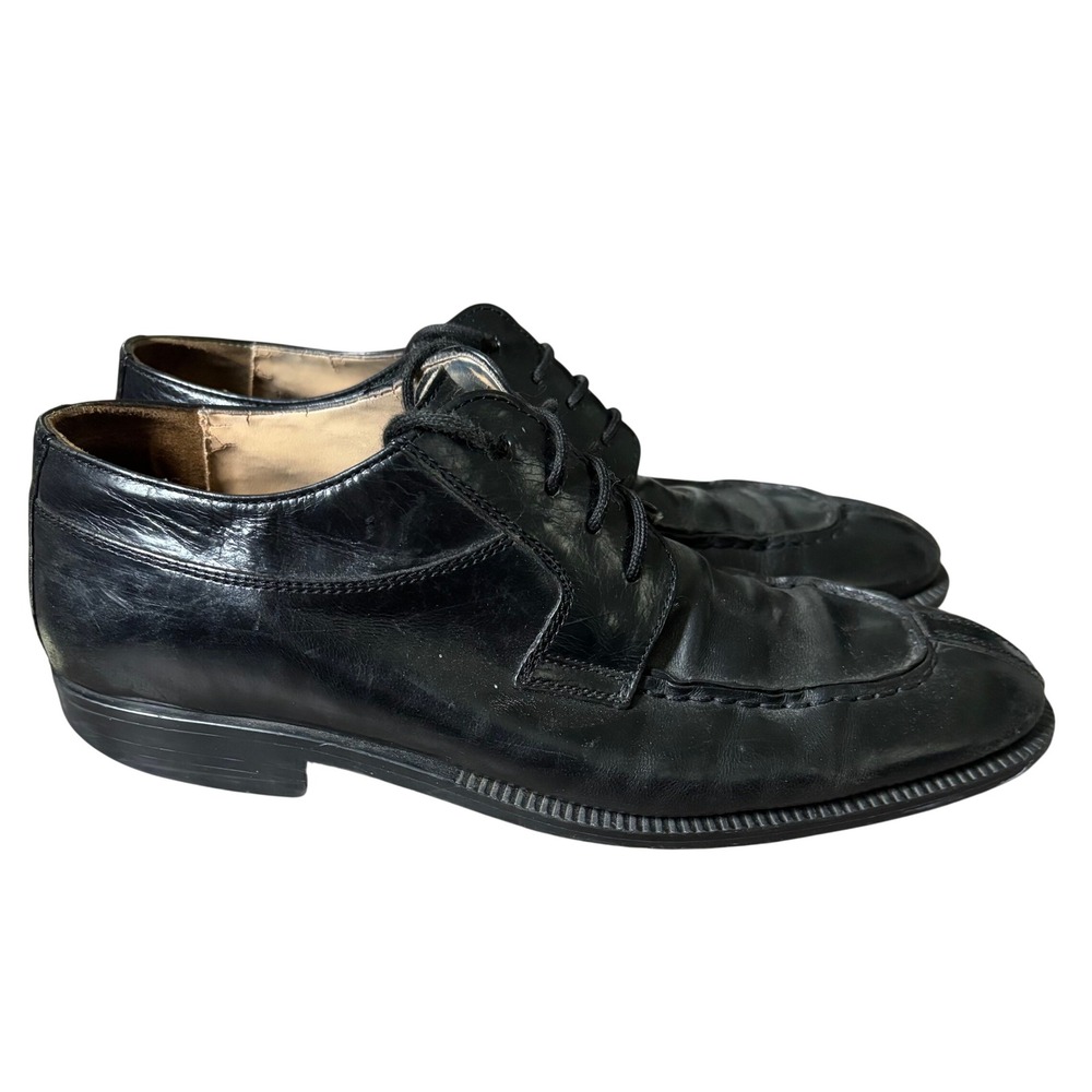 Adolfo Men's Oxford Shoes Sz 10 Black Leather Hand Made in Italy